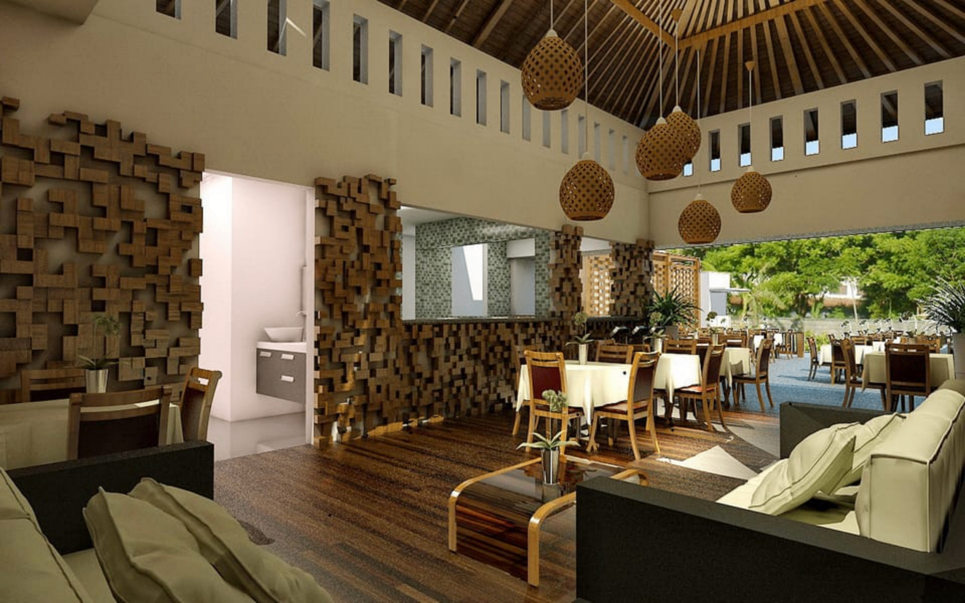 Timber Screen Dining Pavilion